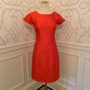 Armani Collezioni Red Silk Knee Length Dress